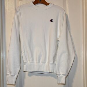 Champion Men’s White Reverse Weave Crewneck Sweatshirt, C Logo Size XS EUC